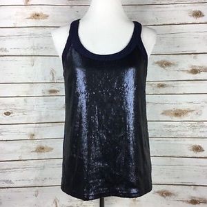 Navy sequin Banana Republic top